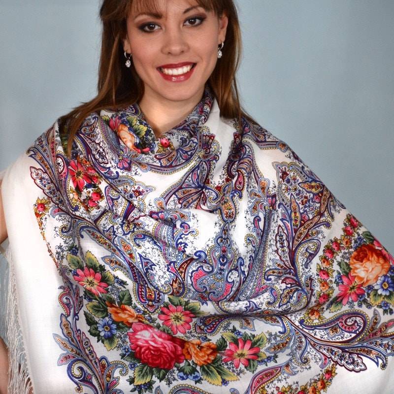 Павлопосадский платок с мехом модели фото. как выбрать и носить