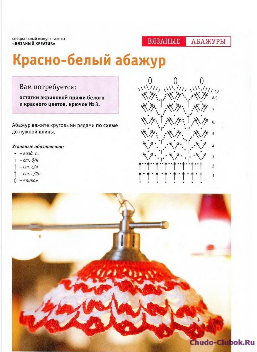 Как связать абажур крючком для торшера