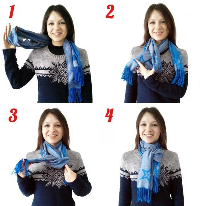 Идеи и схемы как завязать шарф и платок на пальто (100+ фото идей)