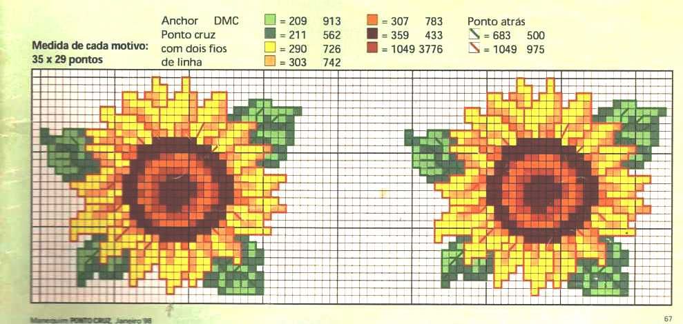 Подсолнухи схема вышивка крестиком