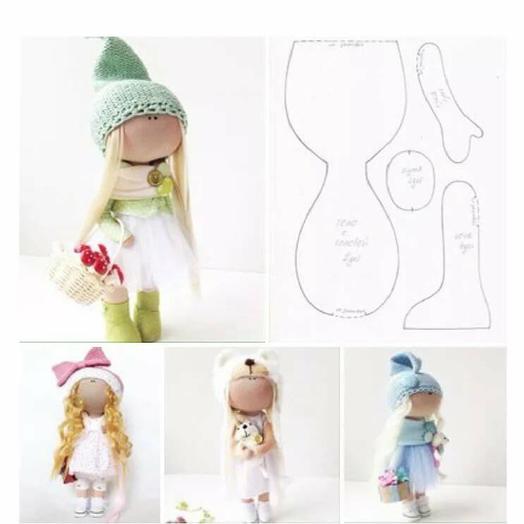 Схемы размеров выкройки куклы из текстиля. куклы своими руками из ткани с выкройками
