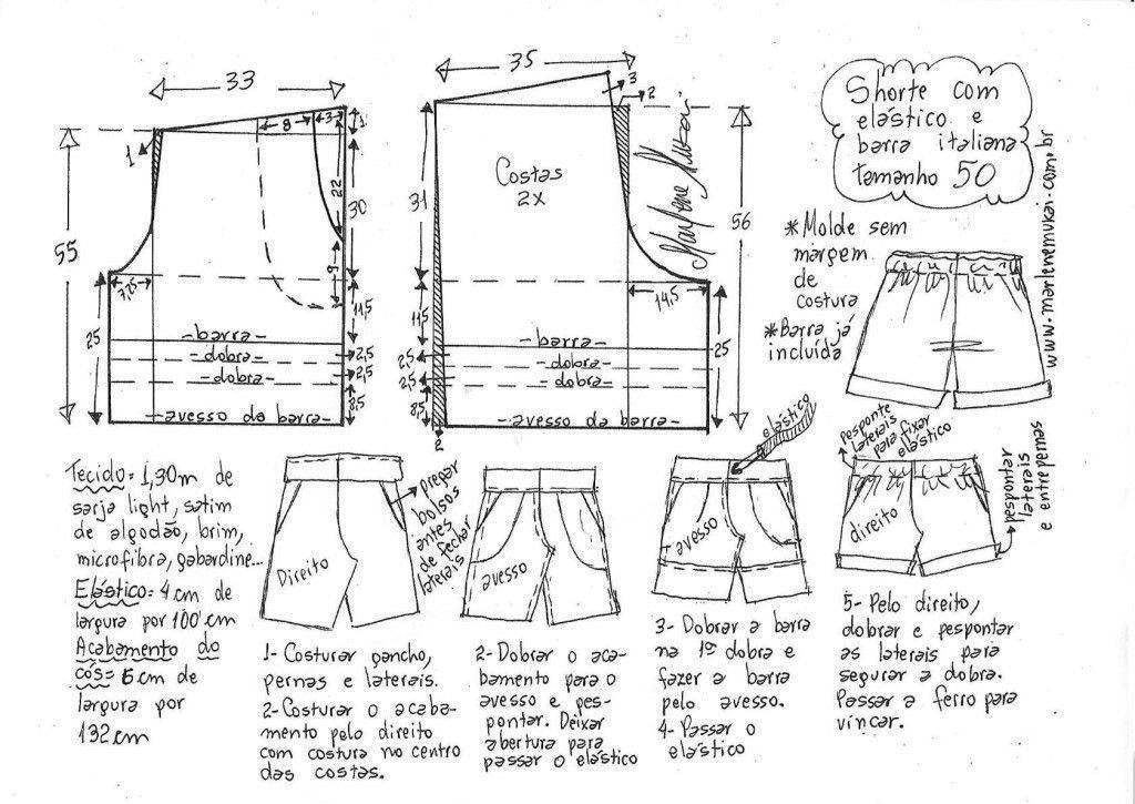 Картинки выкройка шорт