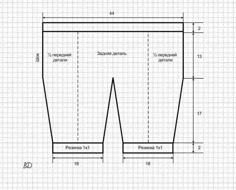 Вязаные детские штаны схемы