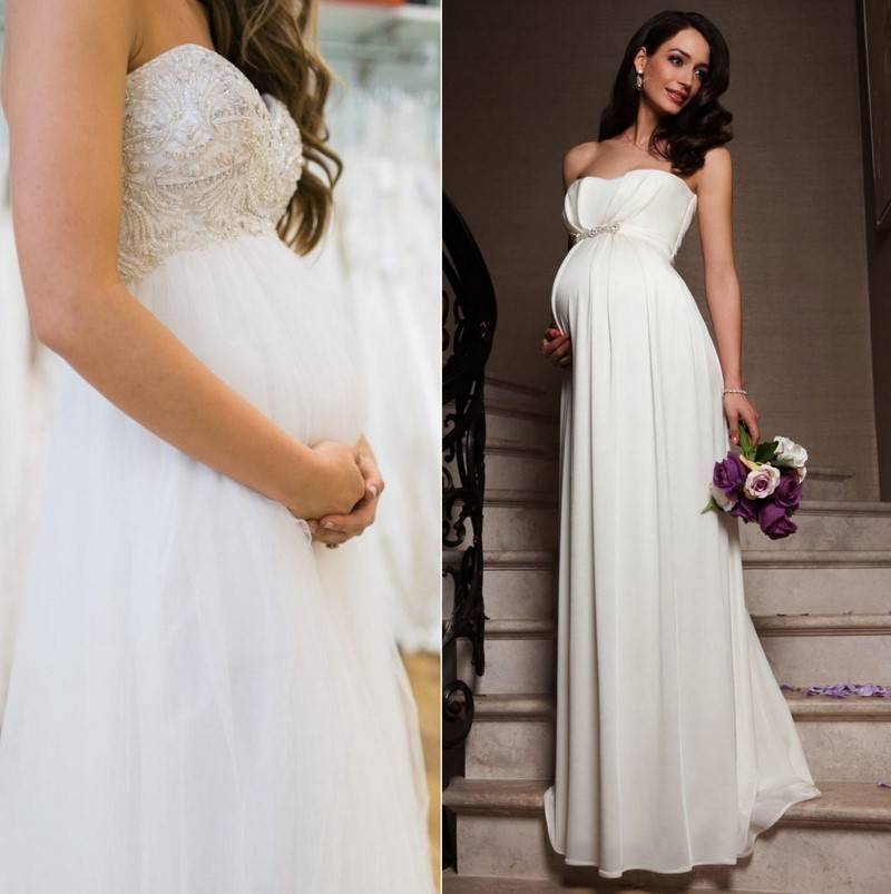 Свадебные платья для беременных скрывающие живот, фото