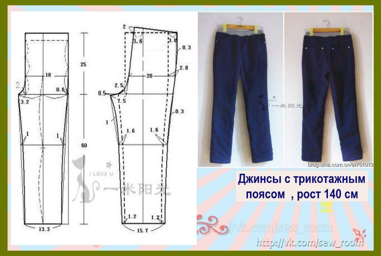 Выкройка штанов для мальчика на резинке рост 110