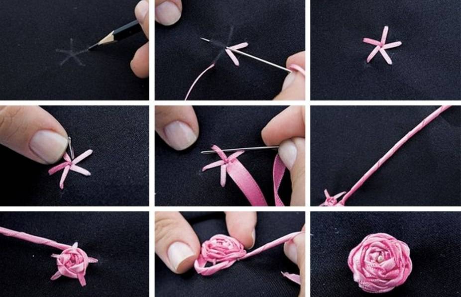 Вышивка лентами розы: мастер-класс картин для начинающих с фото и видео