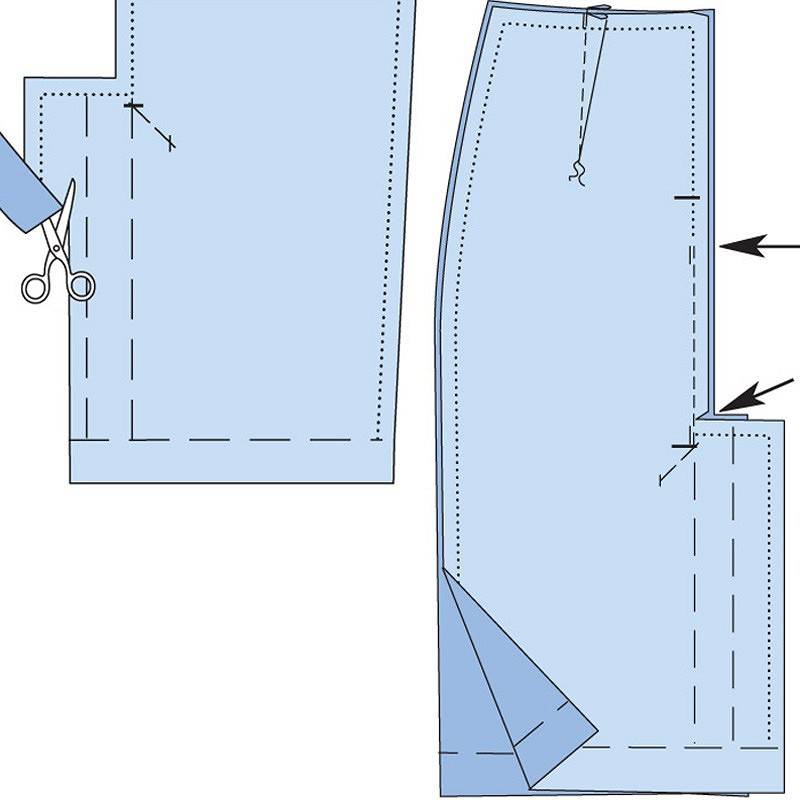 Обработка шлицы на юбке с подкладкой пошагово с видео и фото