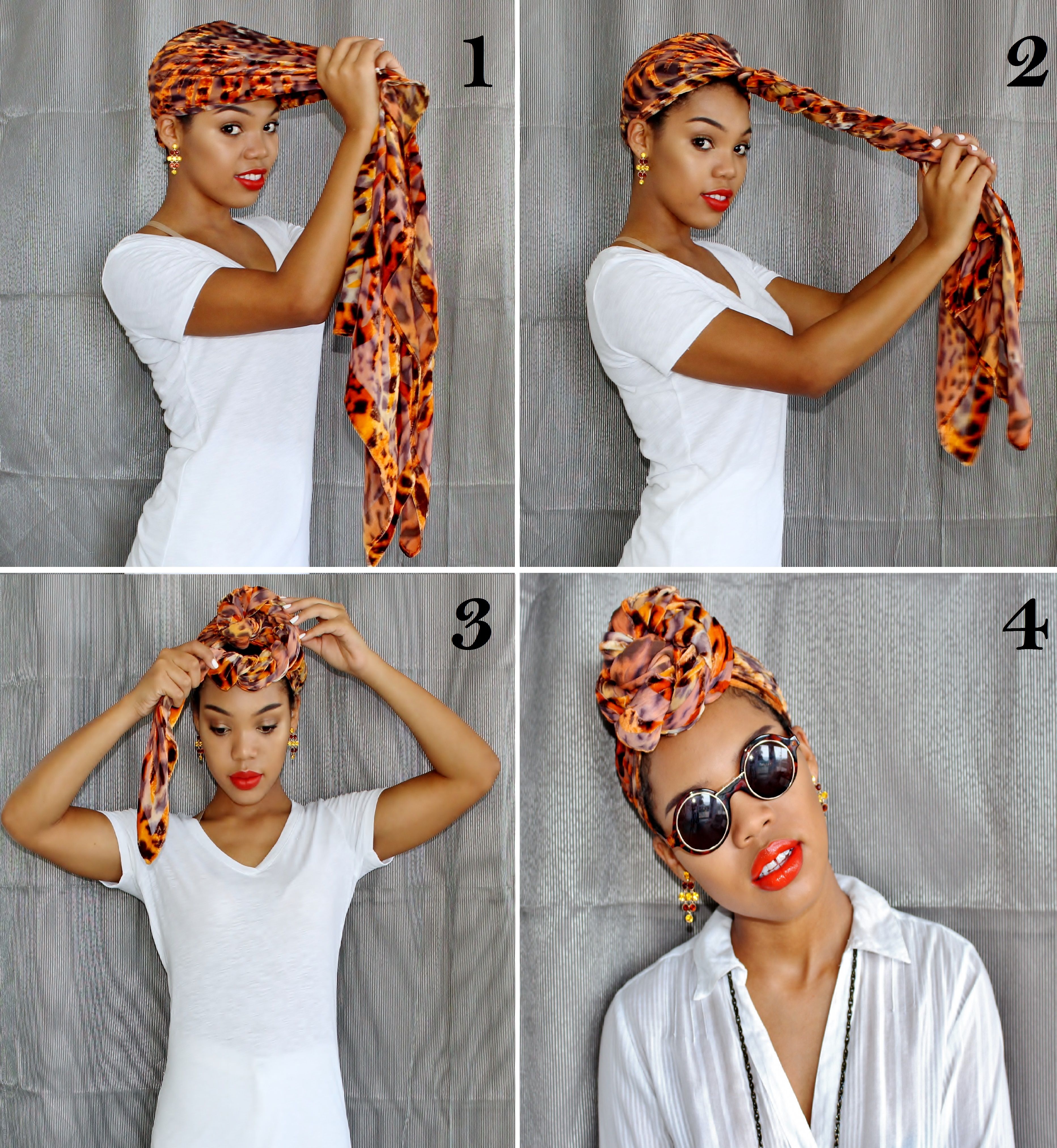 Красиво завязать платок на голове летом