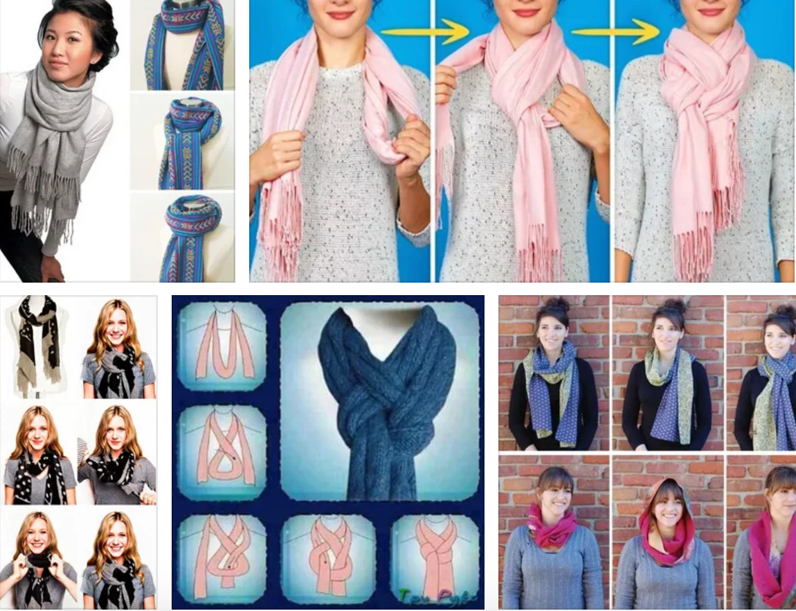 15 способов, как красиво завязать шарф на пальто в 2022