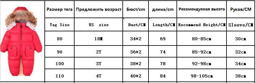 Размеры детских комбинезонов, таблицы размеров комбинезонов
