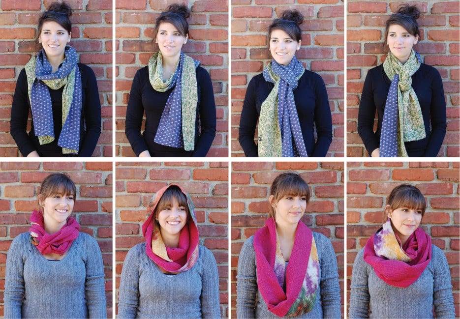 Как завязывать шарф на пальто: разные виды узлов