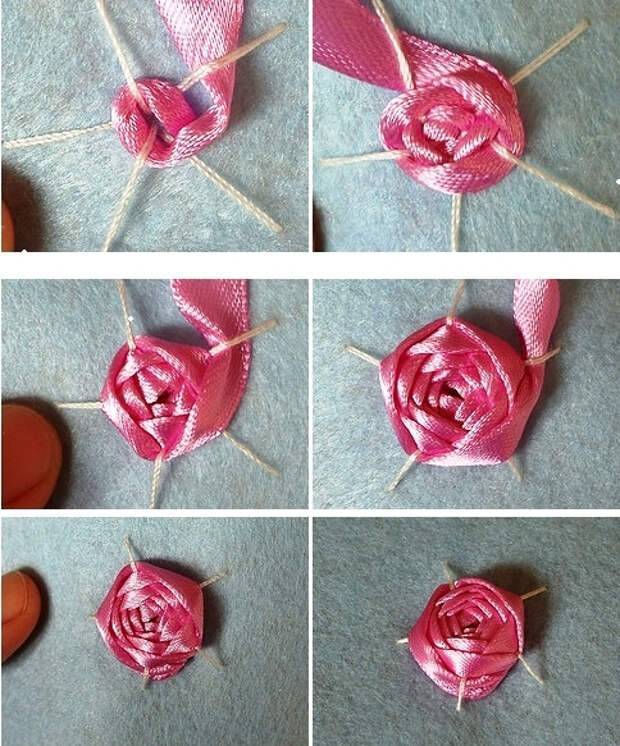 4 способа вышить розу лентами