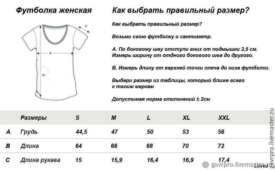 Как выбрать мужскую футболку, размерная таблица