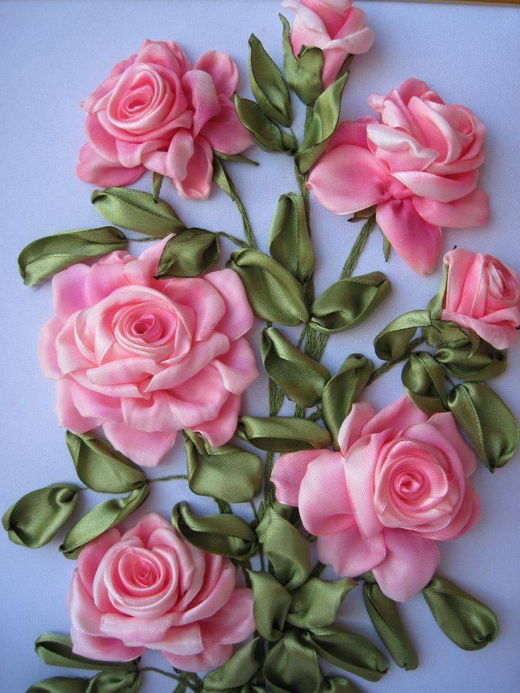 Как вышивать розы из лент. роскошные розы, вышивка лентами идеи и мастер класс