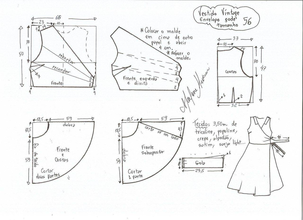 Выкройка платья с запахом 50 размера
