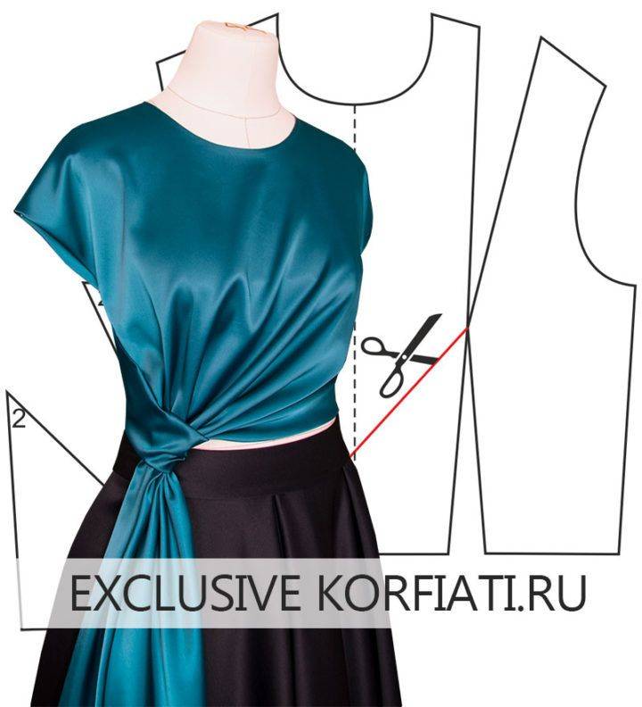 Модная идея: выкройка лифа платья с драпировкой «галстук»... получается очень интересное и стильное платье!