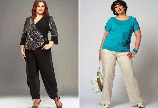 Стильные модели и фасоны брюк для полных женщин, с чем их лучше носить