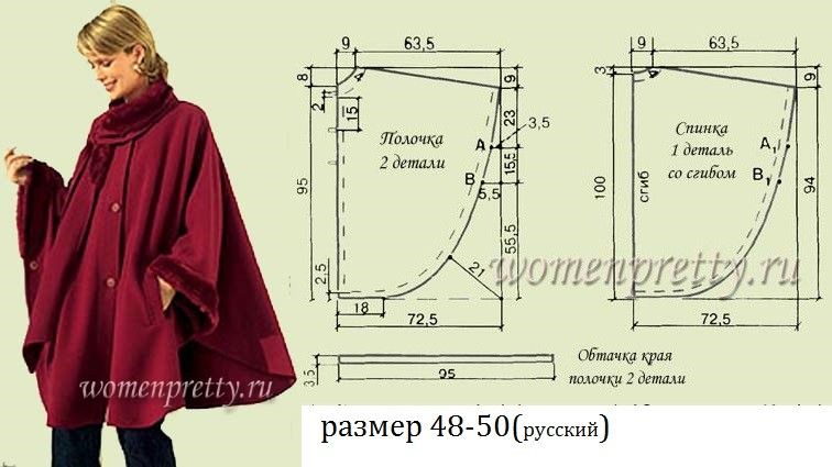 Выкройка пончо из шифона от анастасии корфиати