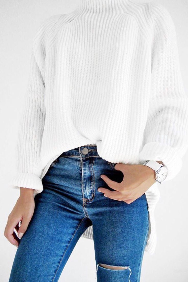 Как стильно заправить свитер в джинсы - самые актуальные и модные луки с заправленными свитерами | maritera.ru