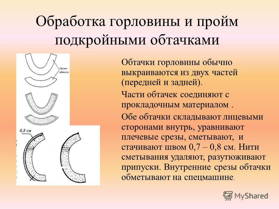 Инструкционная карта обработка горловины обтачкой