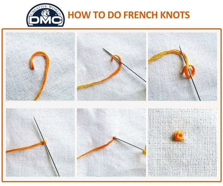 Как делать французский узелок при вышивке крестом