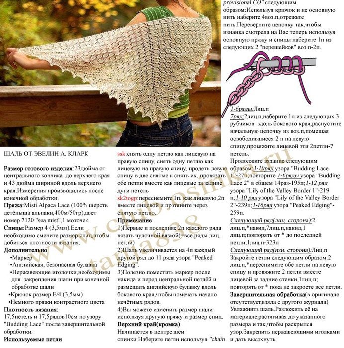 Как связать косынку спицами: описание и схемы для начинающих