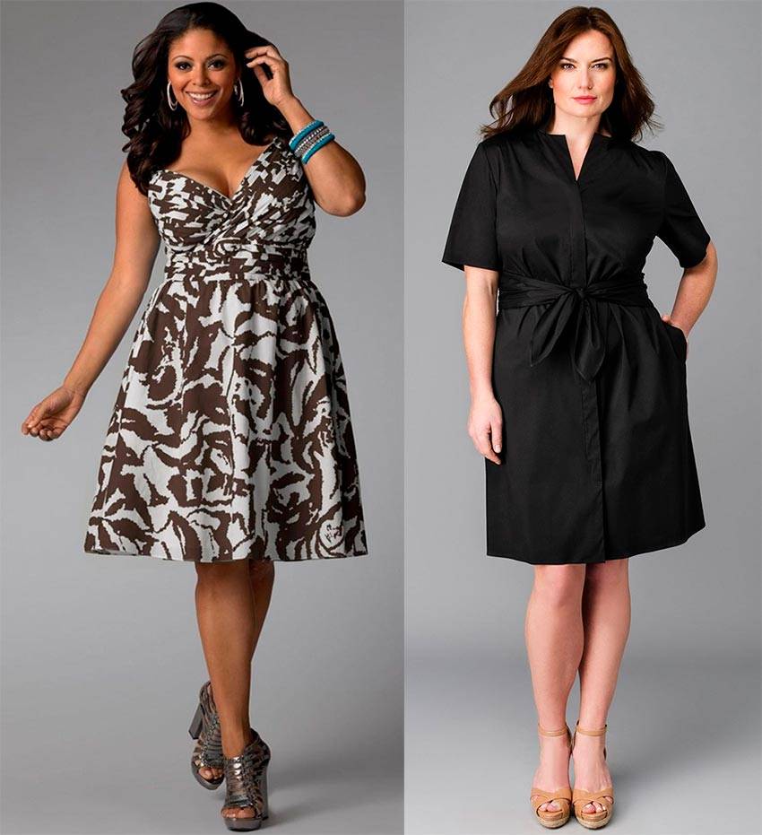 Фасоны платьев для полных женщин: фото моделей, которые стройнят