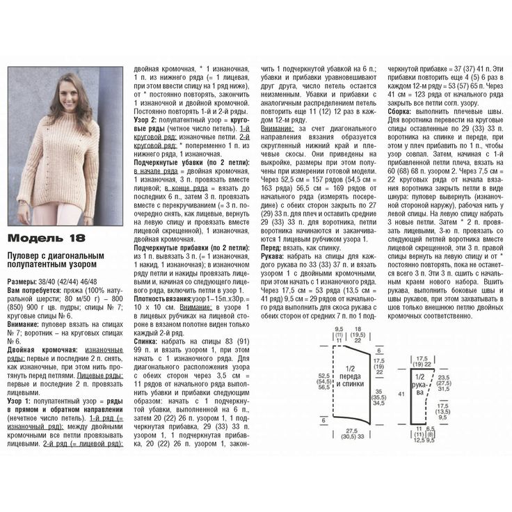Свитер женский английской резинкой спицами схема вязания