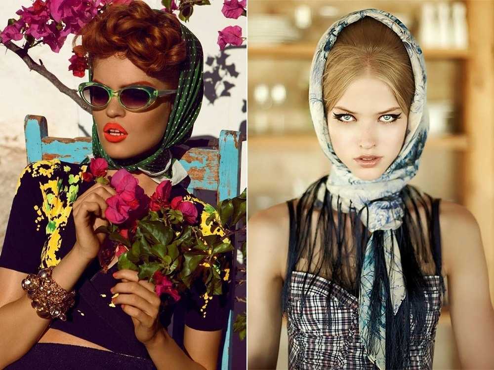 Как завязать красиво на голове платок - фото и видео модных стилей