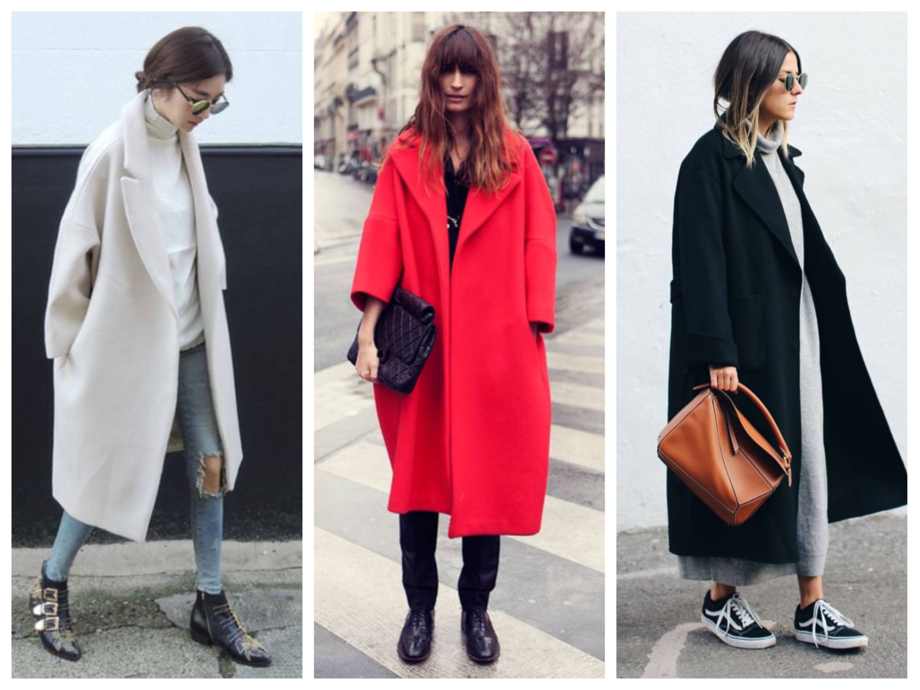 С чем носить пальто-оверсайз: модные советы с фото