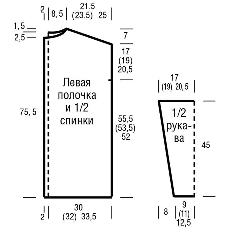 Схема кардигана спицами оверсайз
