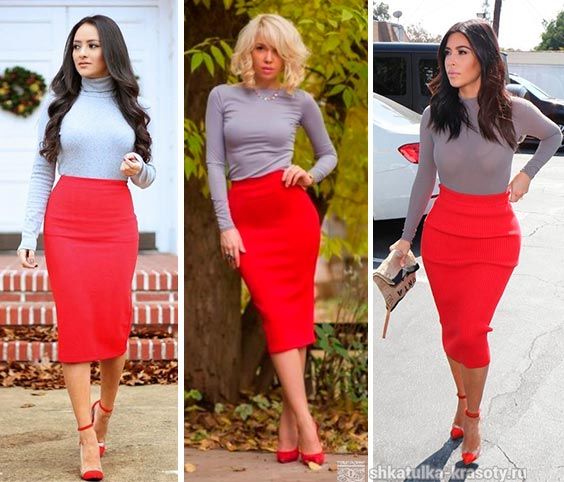 С чем сочетать красную юбку-карандаш? советы стилистов 2024