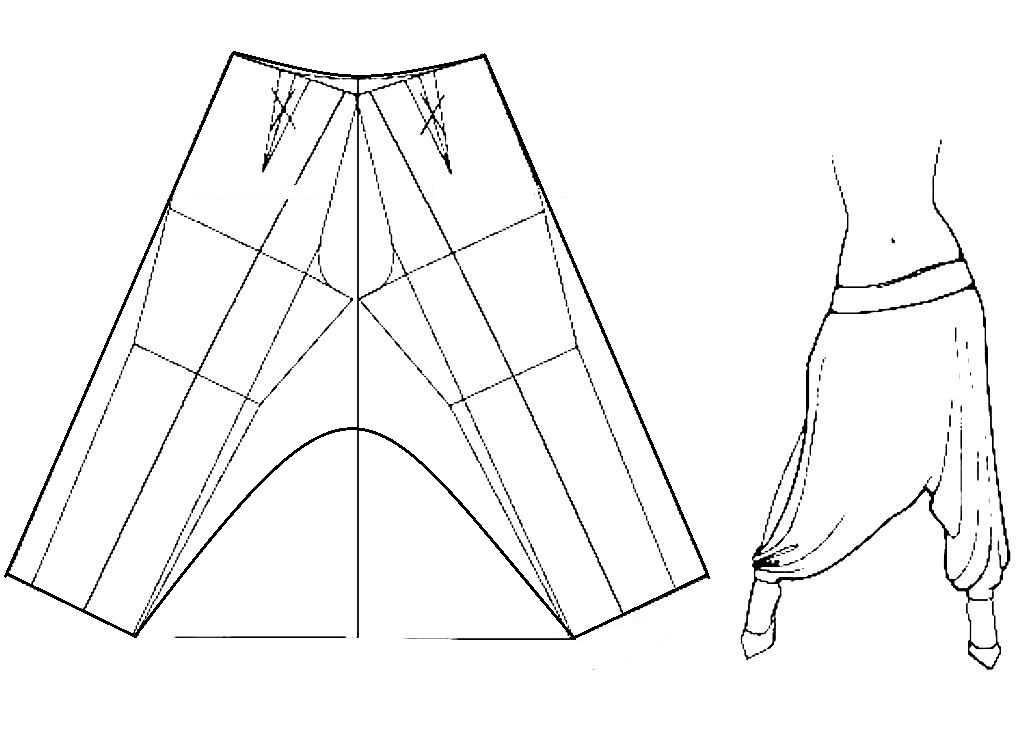 Эскиз штанов для шитья