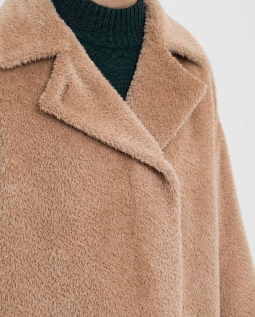 Пальто из альпака женские и зимние с мехом большого размера, демисезонная длинная одежда из шерсти и кашемира с капюшоном из норки