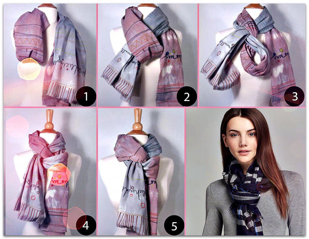 Как красиво завязать шарф на шее: изысканные варианты