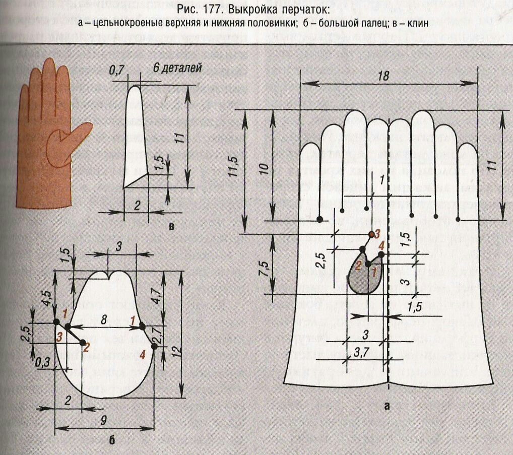 Лекало выкройка комбинированных перчаток. как сшить кожаные перчатки? нормы длины перчаток