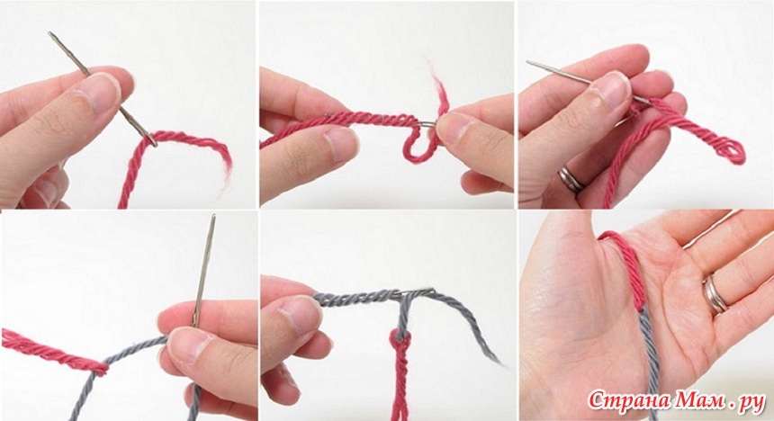 Соединение нитей узлами. Соединить нити. Соединить 2 нити в вязании. Соединить нитки при вязании. Узел для вязания спицами.