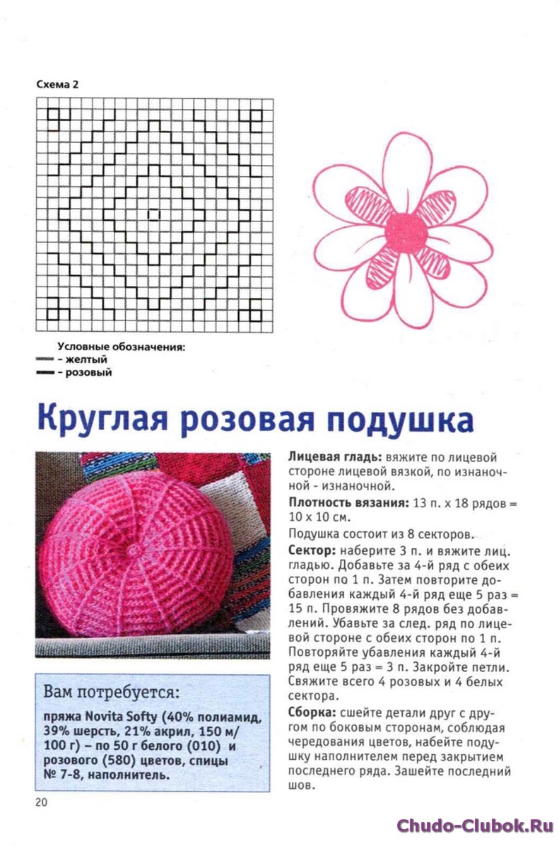 Вязаные подушки для детской. идеи и схемы
